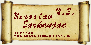 Miroslav Sarkanjac vizit kartica